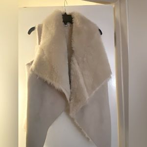 Suede furry reversible vest
